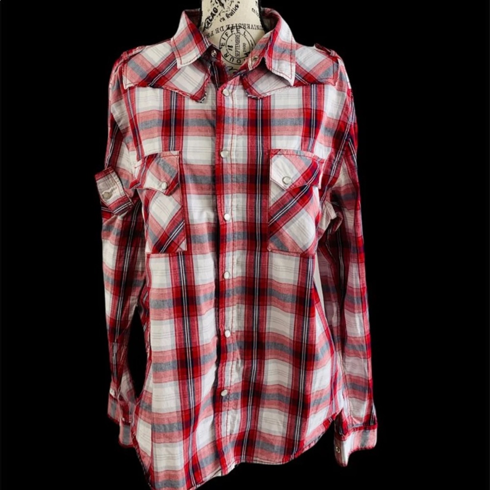 Xray men's 2X cowboy style plaid shirt